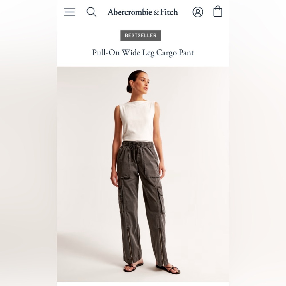 Abercombie & Fitch Gray Cargo Pants, NWT